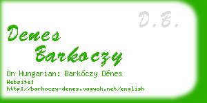 denes barkoczy business card