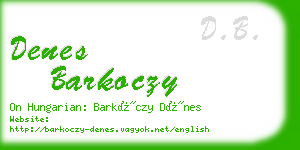 denes barkoczy business card